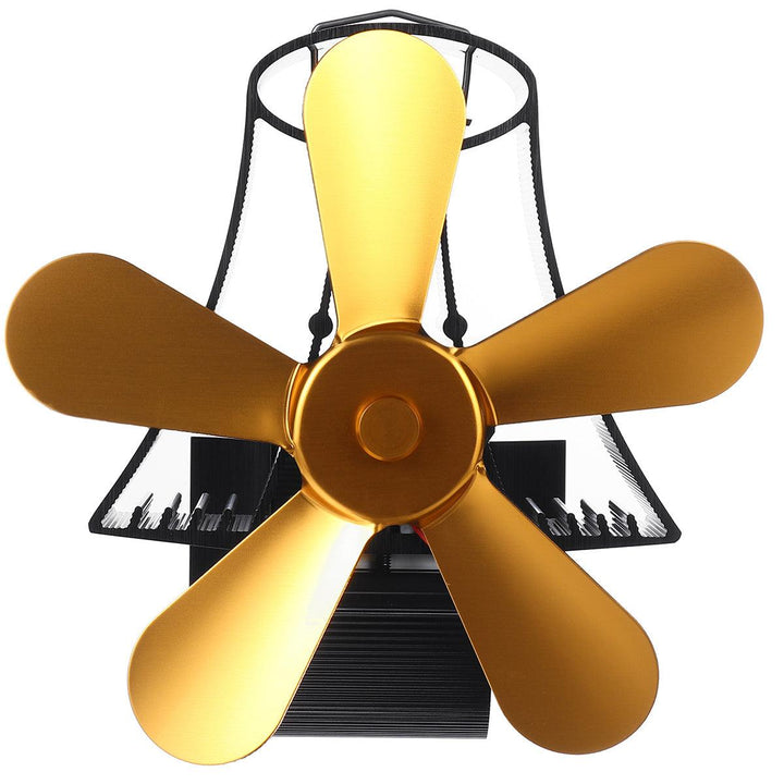 4/5 Blades Fireplace Fan Stove Fan Heated Fan Heat Powered Eco Fan Low Noise - MRSLM