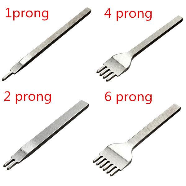 4pcs 4mm Leather Craft Hole Punches Stitching Punch Tool 1/2/4/6 Prong