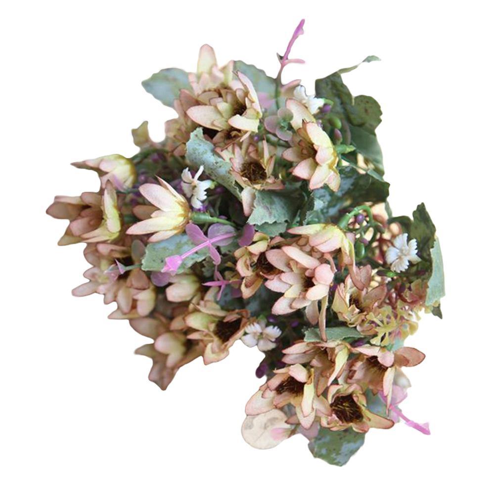 25 Heads/1 Bouquet Artificial Flowers Plant China Aster Simulation Wedding Decor