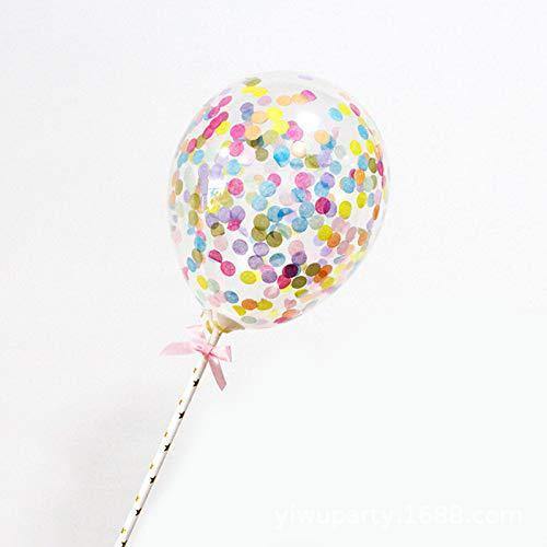 Transparent Confetti Balloon Cake Topper Decoration Party Supplies - MRSLM