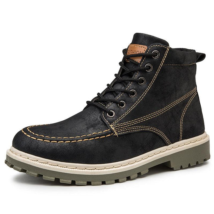 2021 autumn new men's Martin boots trend high-top men's boots locomotive British men's shoes leather tooling boots students