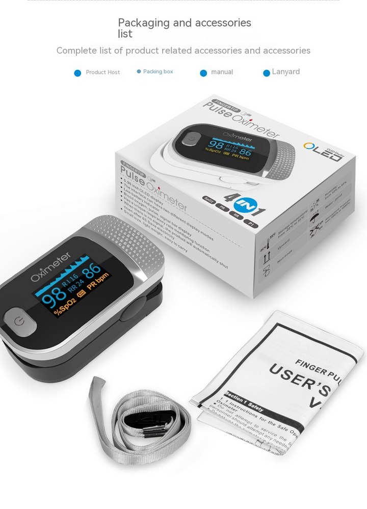 Essential Pulse Oximeter - Portable Oxygen Saturation and Pulse Rate Monitor