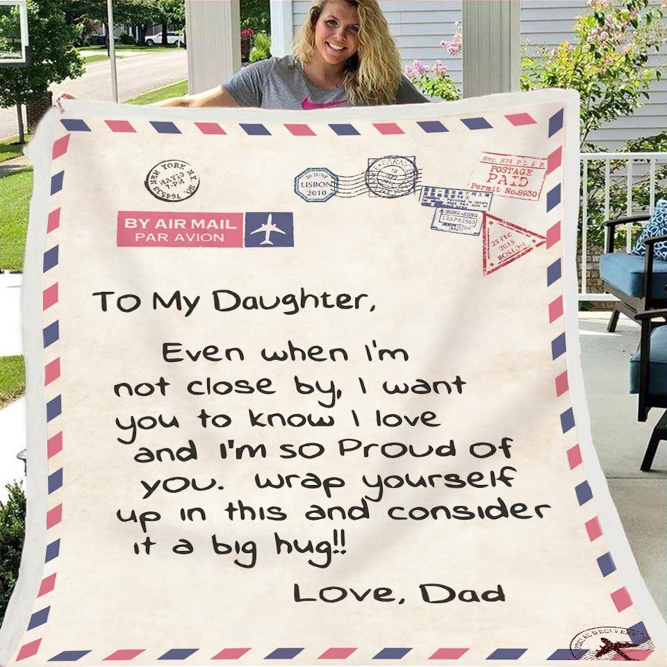 Fleece Blanket to My Daughter Son Wife Letter Printed Quilts Air Mail Blankets Positive Encourage and Love GiftsDrop Ship - MRSLM