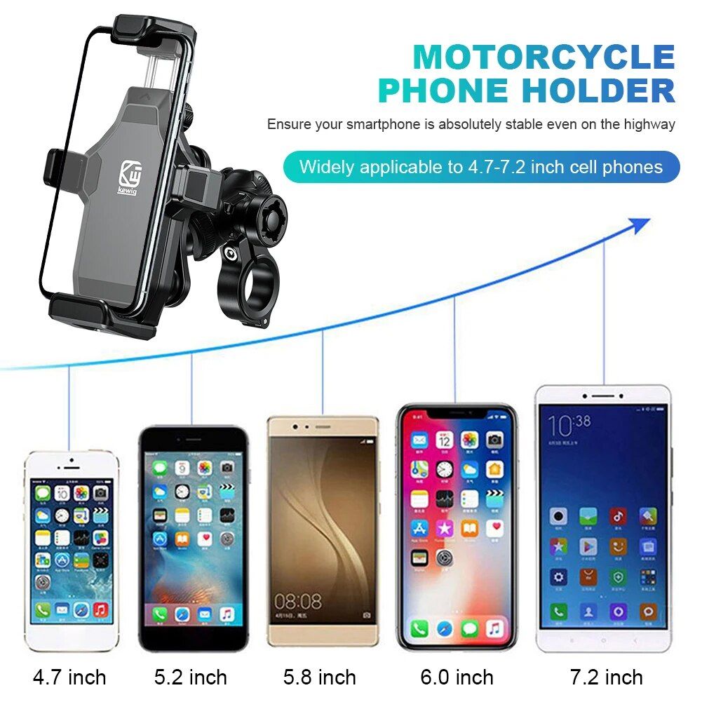 360¬∞ Rotating Shockproof Bike & Motorcycle Phone Mount for 4.7-7.2 Inch Devices