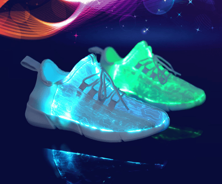 Fiber Optic LED Shoes USB Recharge Glowing Sneakers Man Llight Up Shoes