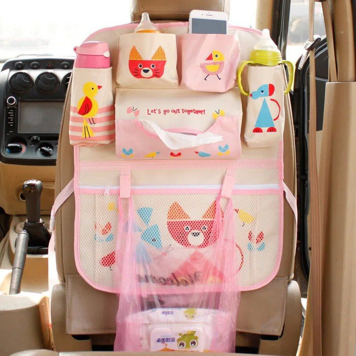 Fun and Functional Kids Cartoon Car Back Seat Organizer