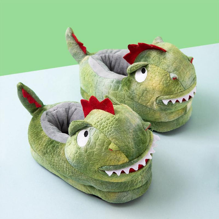 Dinosaur Slippers with Anti-Skid Rubber Sole House Shoes