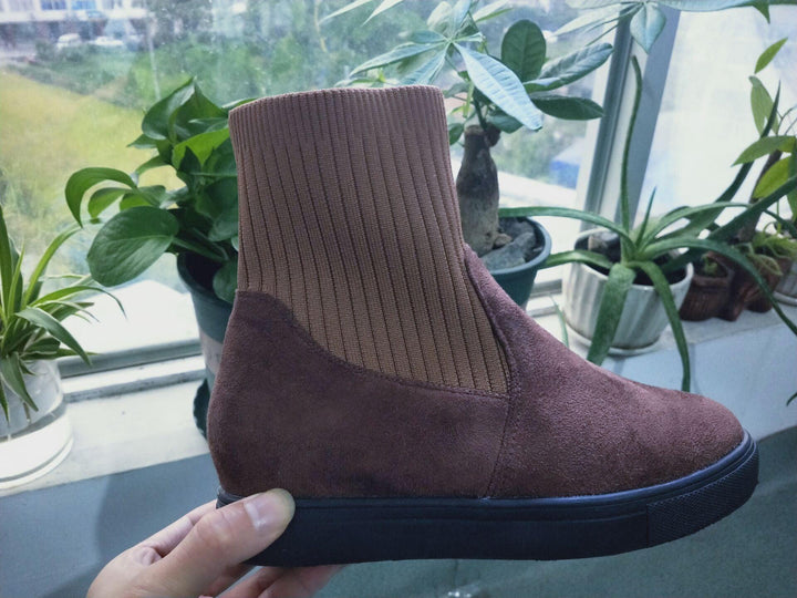 New style female student knitted wool tube Martin boots