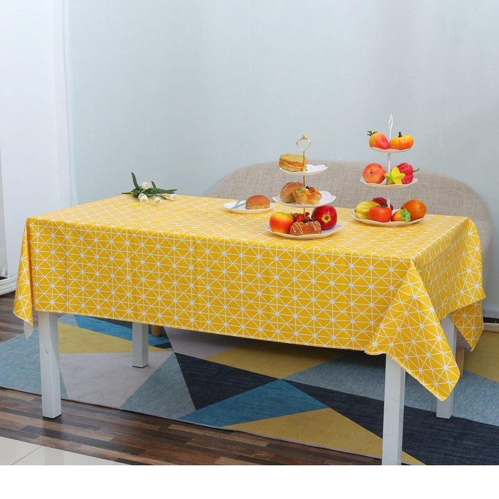 1 PCS Table Cloth Linen Tablecloth Dust proof Rectangle Table Cover Slip Resistant Simple Plaid Table Cover 140x220cm - MRSLM