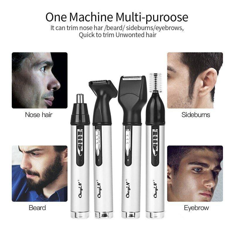 4 In 1 Electric Nose Hair Trimmer Male Rechargeable Hairstyle Mini Hair Shaver