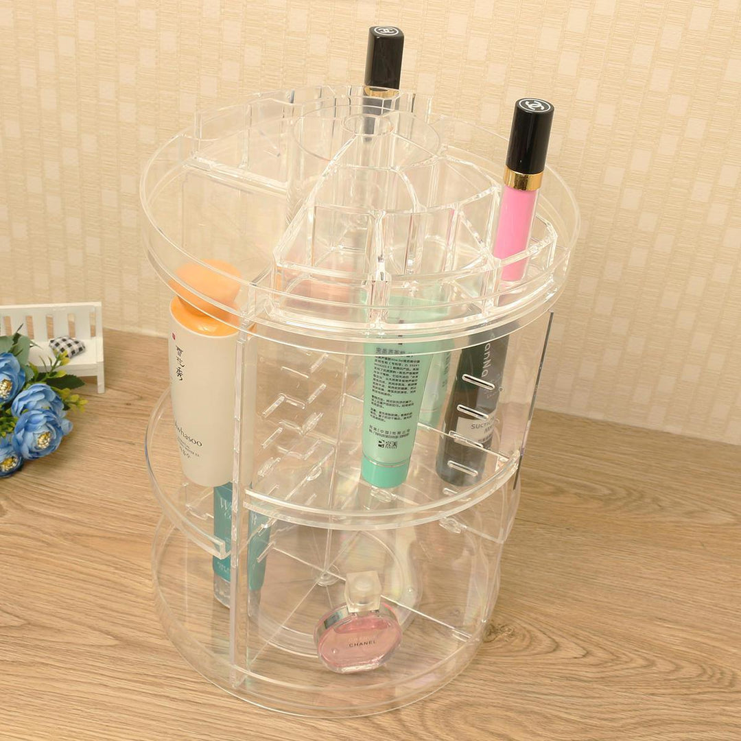 3 Tier Acrylic Cosmetic Makeup Jewelry 360¬∞ Rotating Storage Organizer Case