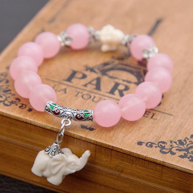 Crystal Elephant Charm Bracelet bead Cultural Bracelet Jewelry