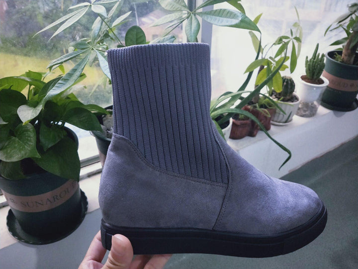 New style female student knitted wool tube Martin boots