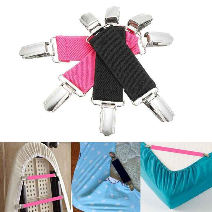 70x25mm Stretchable Fixed Clamp Clip Extender Webbing Alloy for Pants Bed Sheet