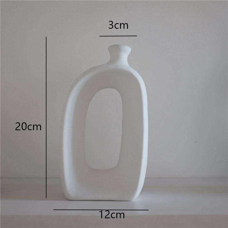 Plain Ceramic Vase Decoration Minimalist Art Flower Home - MRSLM