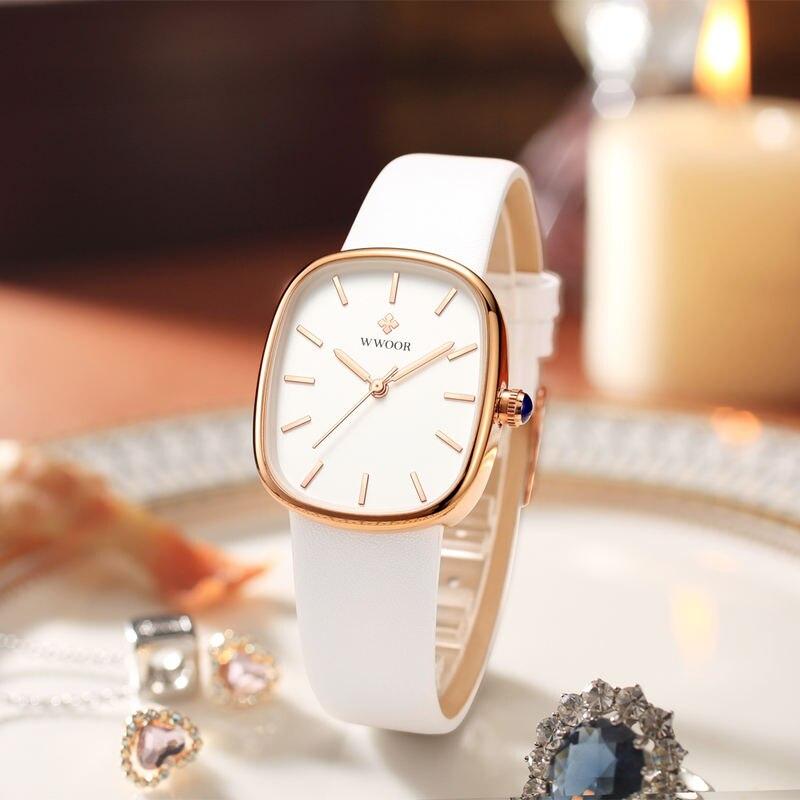 Luxury Leather Quartz Bracelet Watch for Women