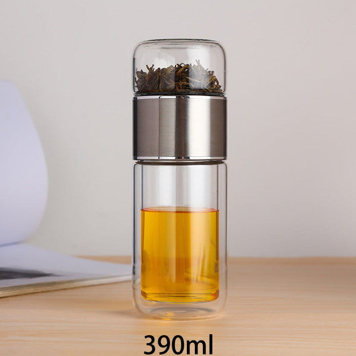 390ML High Borosilicate Glass Tea Infuser Bottle