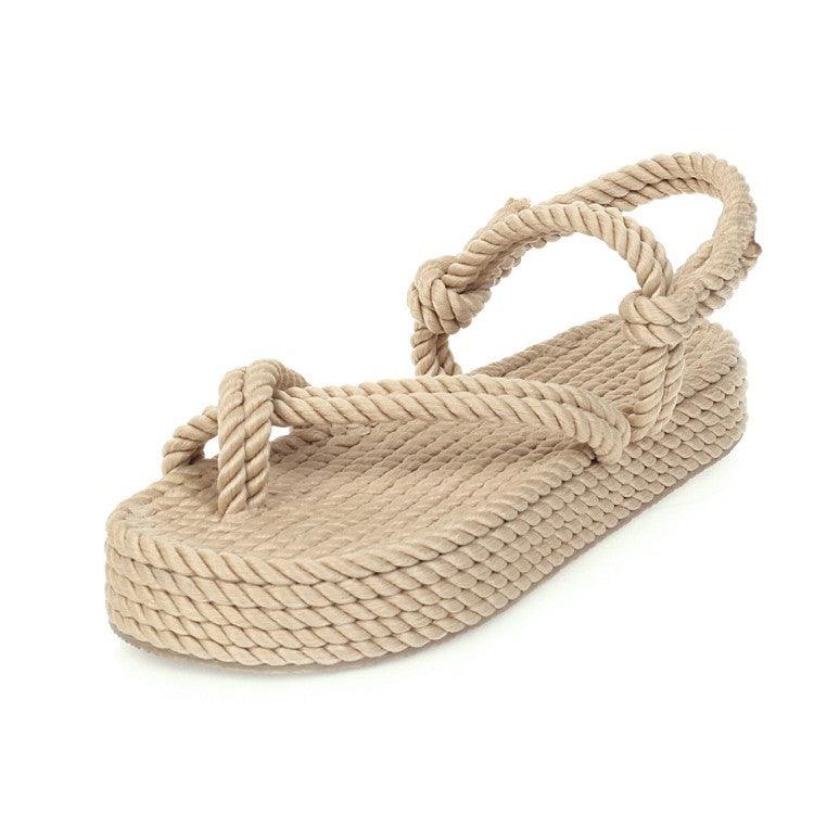 Flat Bottom Fisherman Straw Braided Toe Women's Shoes: Comfort and Style Combined