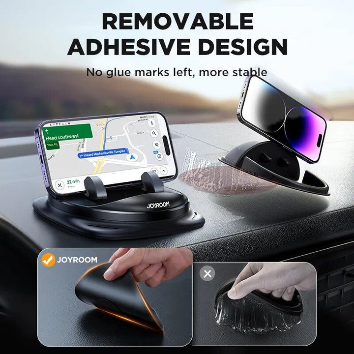 Universal 360¬∞ Rotatable Silicone Car Dash Phone Holder with Cable Management