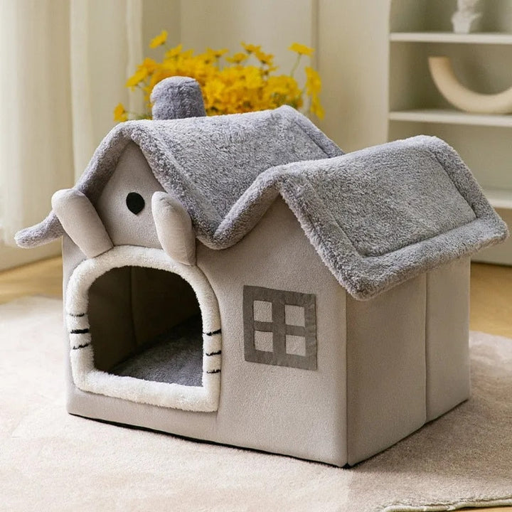 Foldable Winter Warm Cat House: Bed for Small Pets