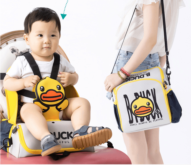 Multifunctional Baby Bag Baby Chair Portable Child Dining Chair Bag Diaper Bag Backpack Baby Diaper Bag Baby Essentials (Yellow)