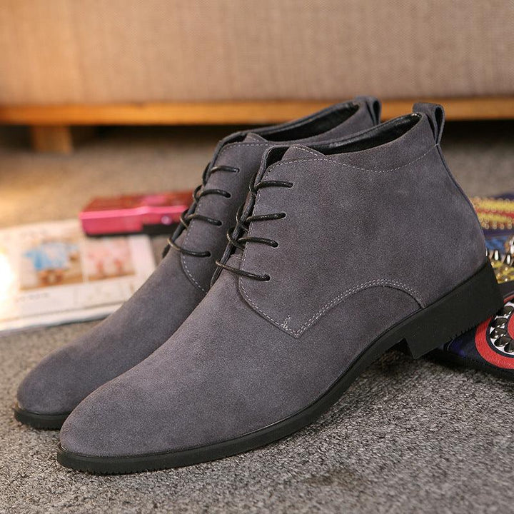 Men's Mid-top Lace-up Pointed Casual Shoes