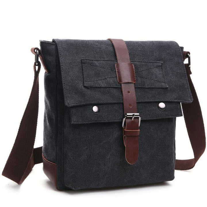 New version of Korean fashion casual canvas bag, practical business single shoulder oblique cross bag, men's Retro schoolbag - MRSLM