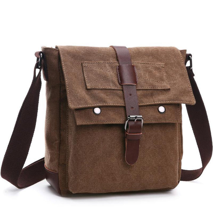 New version of Korean fashion casual canvas bag, practical business single shoulder oblique cross bag, men's Retro schoolbag