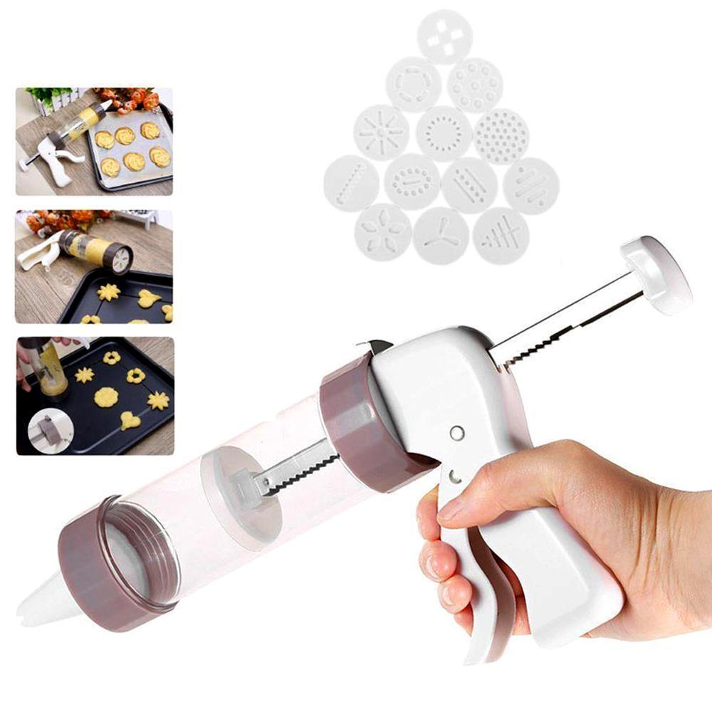 Cookie Press Kit Cookie Press Making Gun Biscuits Cake Mold Cookie Press Maker Machine (Coffee)