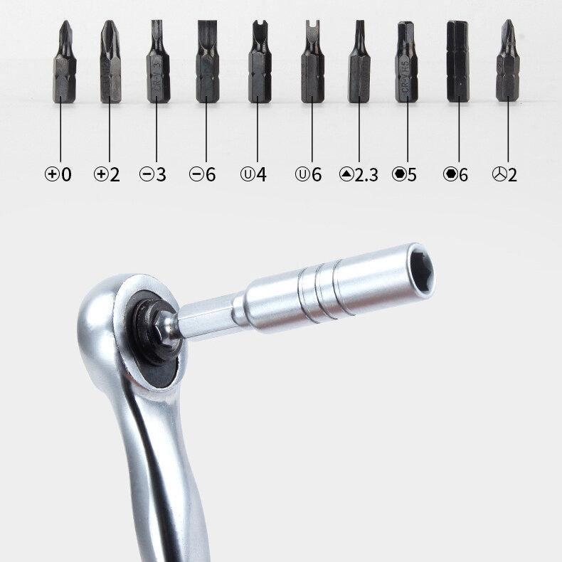 12Pcs Mini Ratchet Wrench Close Quarter Adjustable Wrench Ratcheting Screwdriver Bits Set With 1/4 Drive Tool Sets