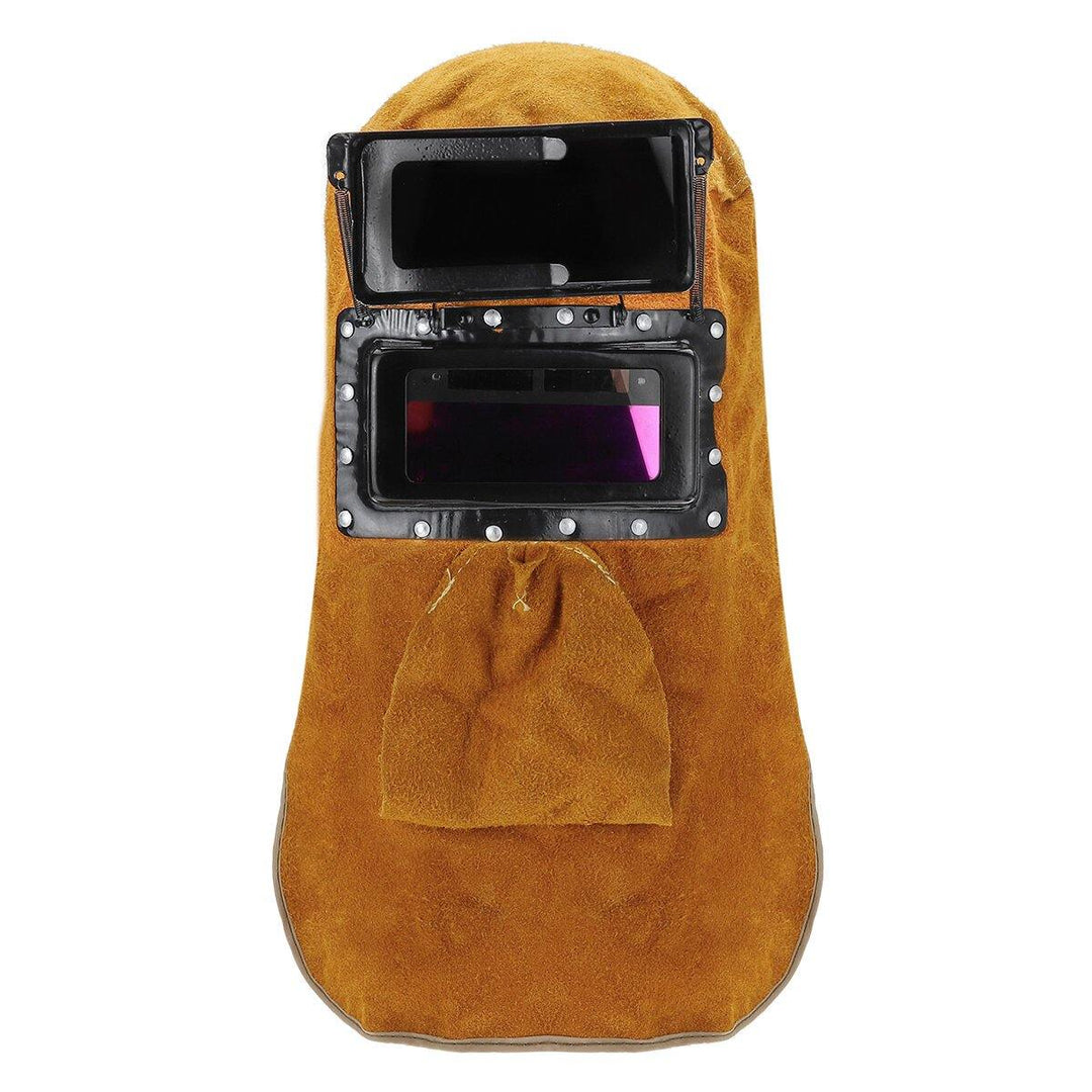 Solar Auto Darkening Filter Lens Welder Leather Welding Helmet Full Mask Hood