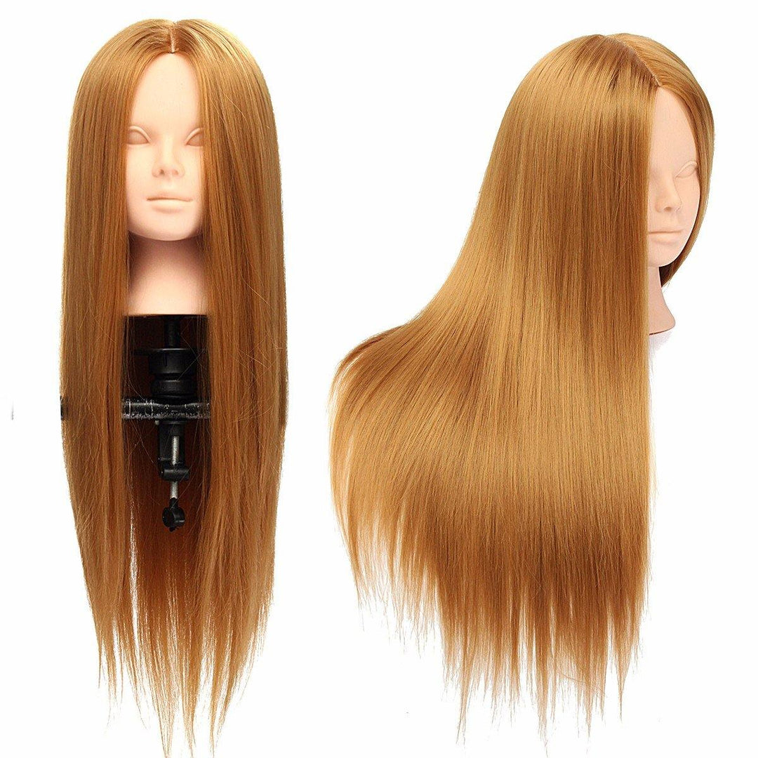 26" Long Hair Training Mannequin Head Model Hairdressing Makeup Practice with Clamp Holder