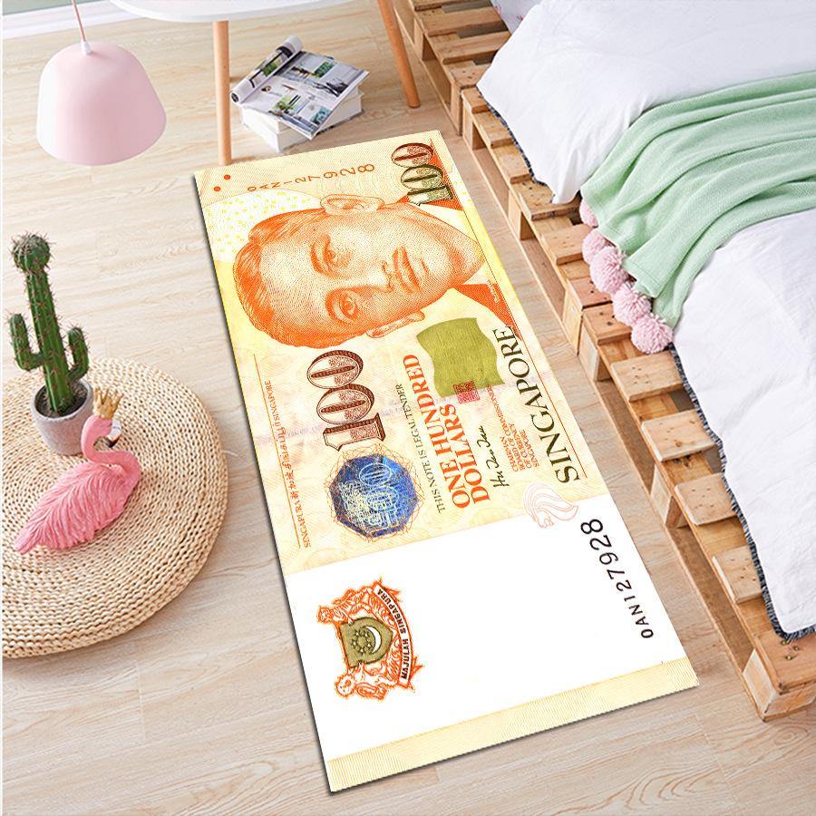 Rectangle Banknote Money Dollar Area Rug Non-Slip Carpet - MRSLM