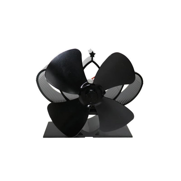 4-Blade Heat Powered Stove Fan Silent Quiet Anodizing Aluminum Fan