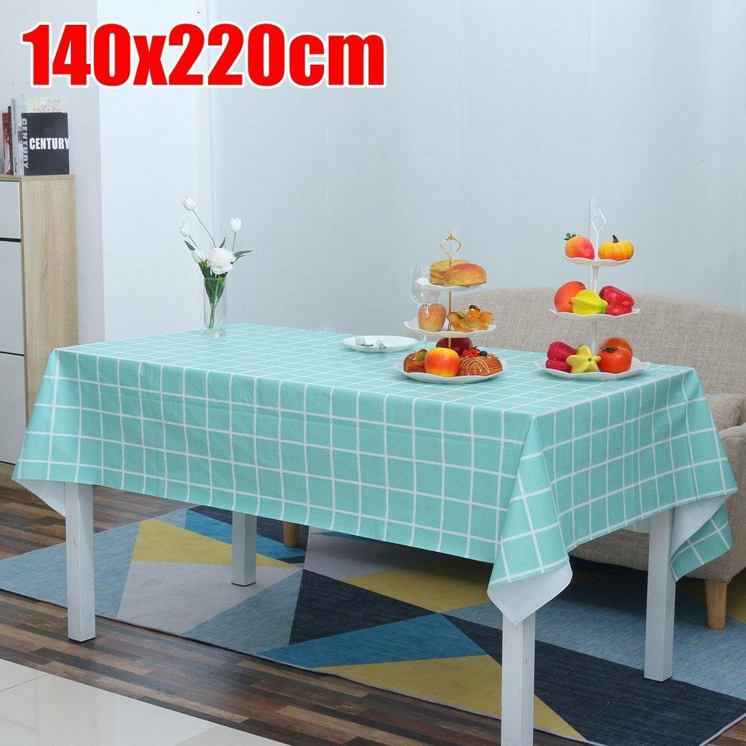 1 PCS Table Cloth Linen Tablecloth Dust proof Rectangle Table Cover Slip Resistant Simple Plaid Table Cover 140x220cm