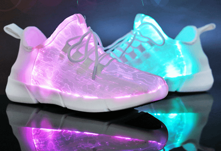 Fiber Optic LED Shoes USB Recharge Glowing Sneakers Man Llight Up Shoes