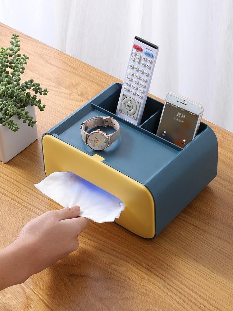 Multifunctional Desktop Tissue Storage Box Cosmetic Makeup Organizer