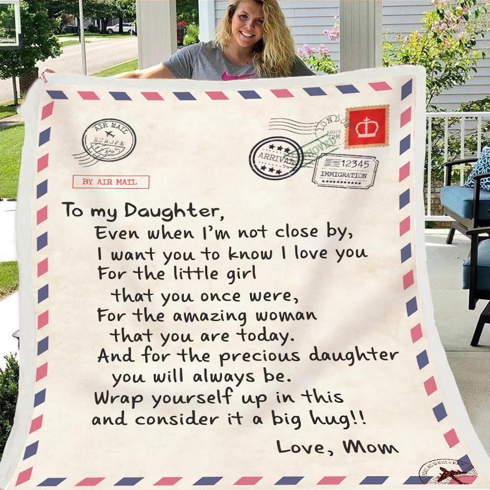 Fleece Blanket to My Daughter Son Wife Letter Printed Quilts Air Mail Blankets Positive Encourage and Love GiftsDrop Ship - MRSLM