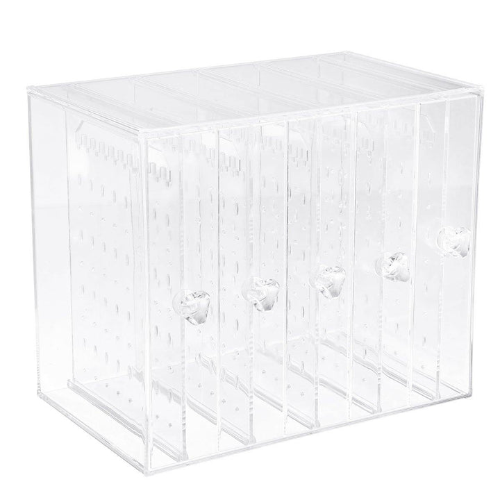 5 Trays Dustproof Transparent Acrylic Earrings Storage Box Jewelry Display Stand