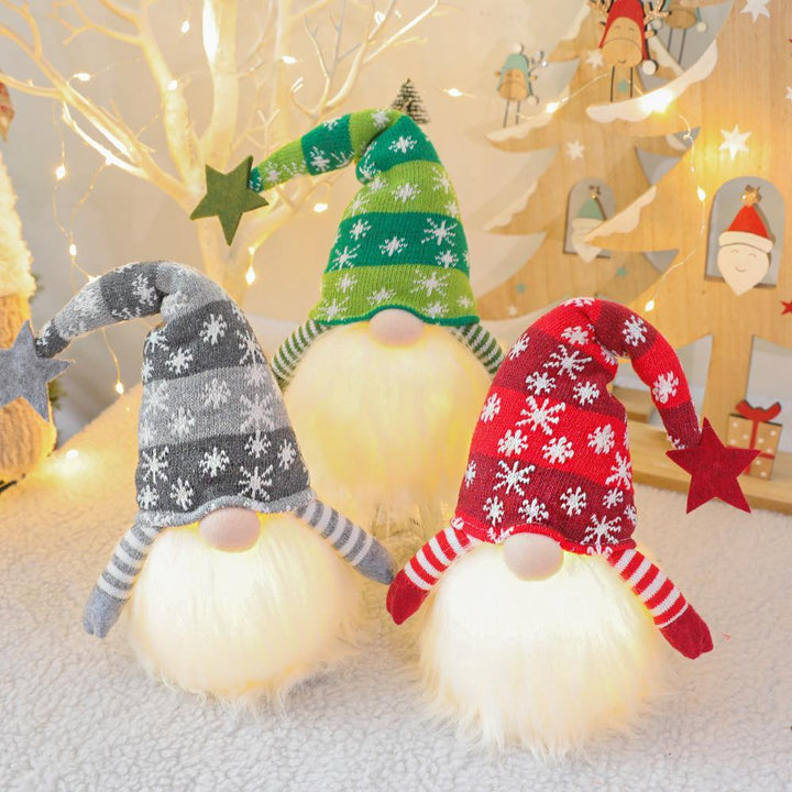 Christmas Decoration Glowing Dwarf Plush Doll Ornaments Children's Gifts Faceless Rudolph