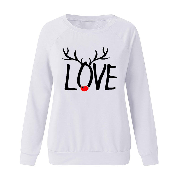 Christmas Pattern Printed Long-sleeved Round Neck Sweater Women - MRSLM