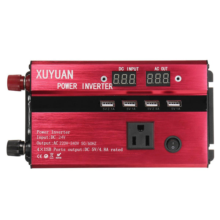 Peak 3000W 4 Type DC 12V/24V to AC 110V/220V Solar Power Inverter LED Modified Sine Wave Converter