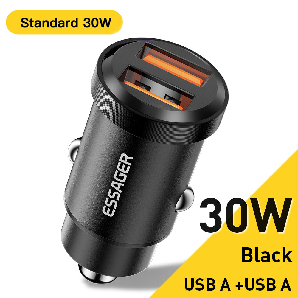 30W/45W USB Car Charger Quick Charge 4.0 with USB-A & USB-C Ports