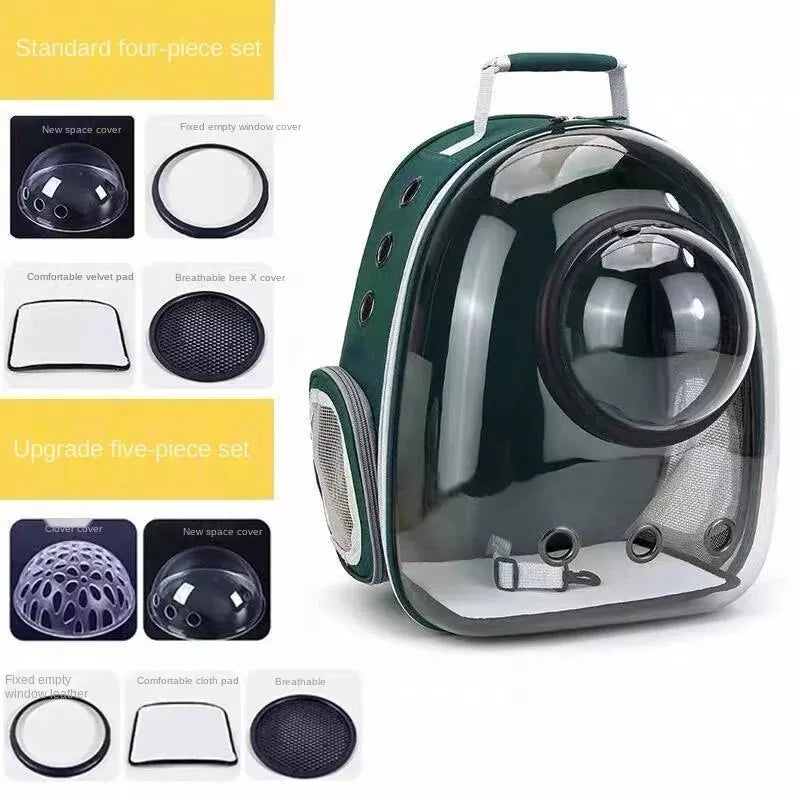 Luxury Cat Space Capsule Backpack - Transparent Pet Carrier for Stylish Outings