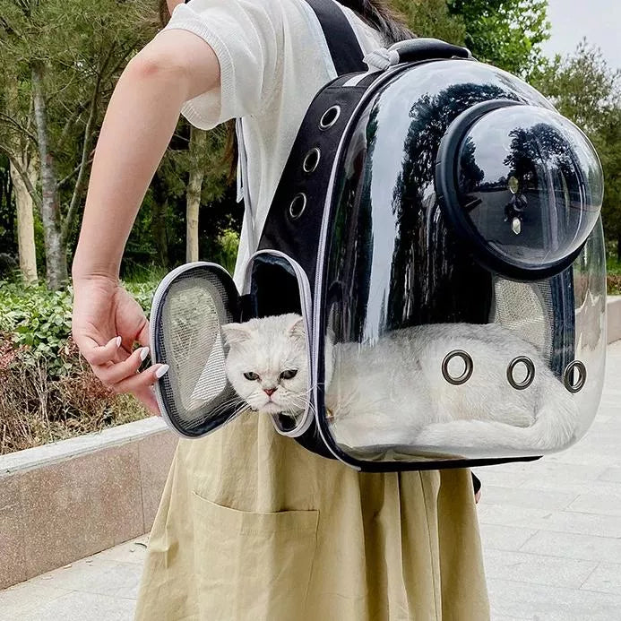 Luxury Cat Space Capsule Backpack - Transparent Pet Carrier for Stylish Outings