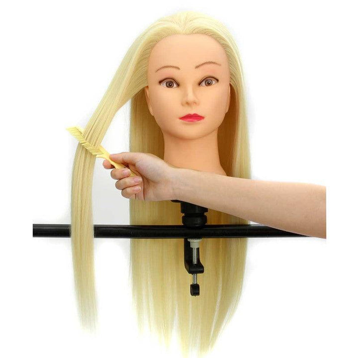 30% Real Hair Long Hairdressing Mannequin Training Practice Head Salon + Clamp