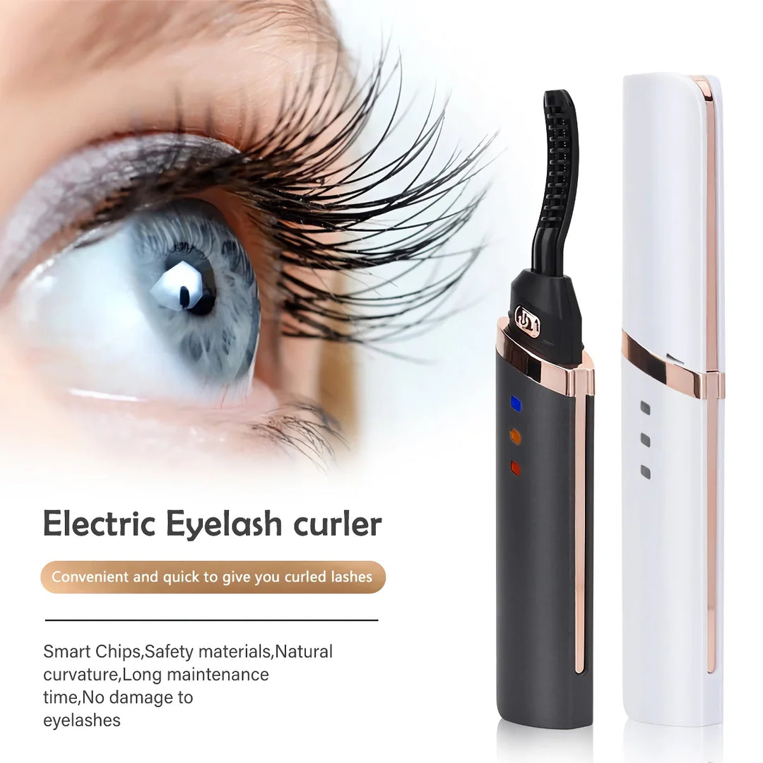 Quick Heating USB Rechargeable Eyelash Curler for Long-Lasting, Natural-Looking Curls