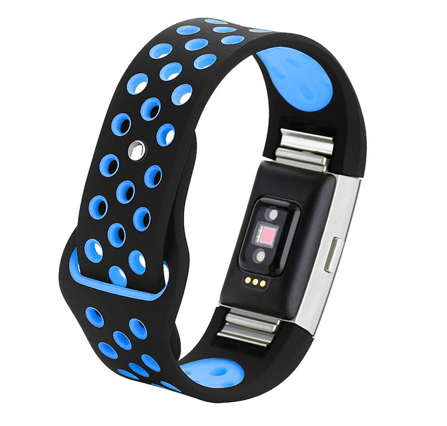 Fitbit Strap Charge2 Monochrome Round Hole Silicone Strap - MRSLM