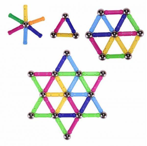 Large Magnet Toy Sticks & Metal Balls Magnetic Building Blocks Construction Toys For Baby Designer Educational Toy For Children - MRSLM