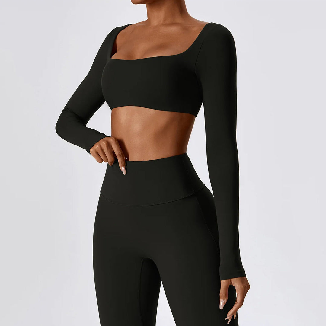 Long Sleeve Crop Top Yoga Shirt